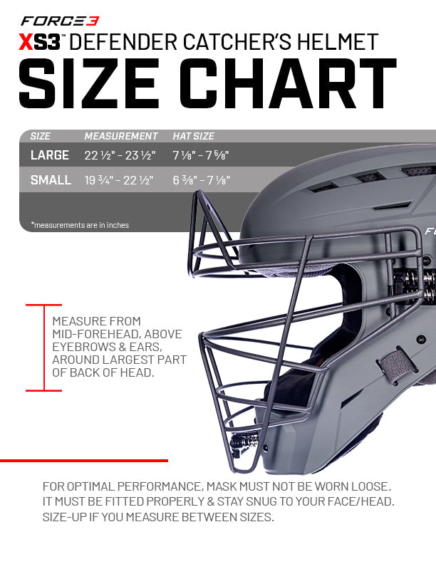 FORCE3 XS3® PRO Catchers Helmet | Matte | Meets NOCSAE